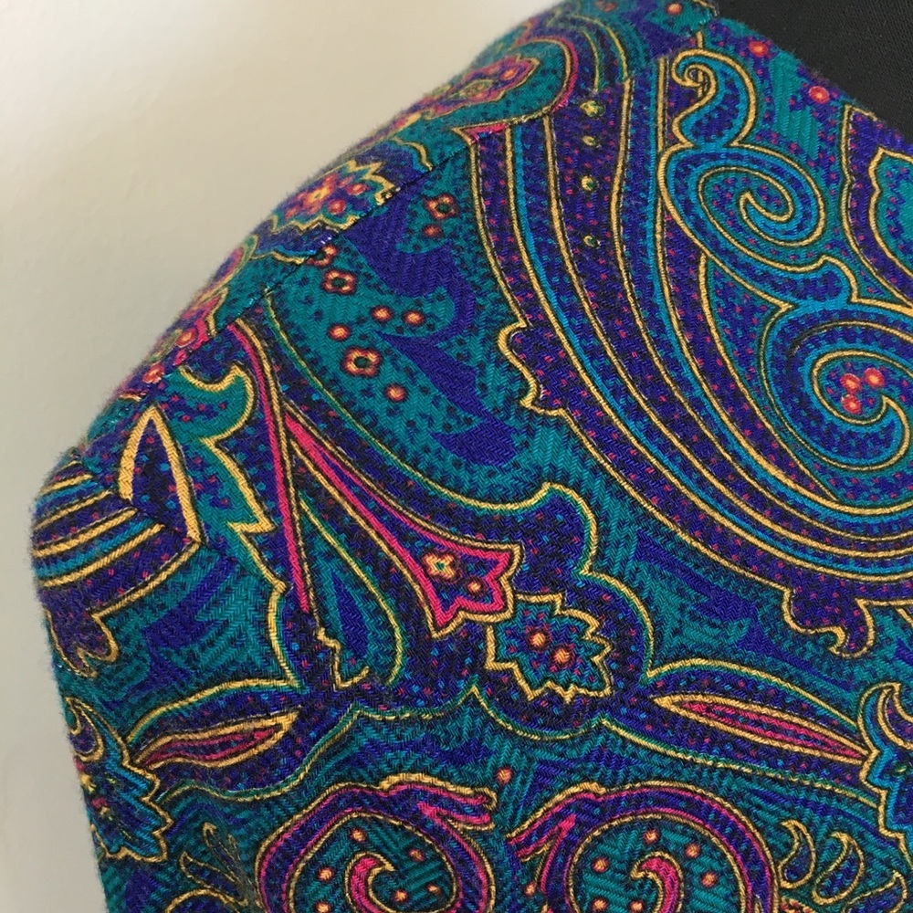 VTG 80s Norton McNaughton Paisley and Floral Blazer, 8 - Picture 9 of 13